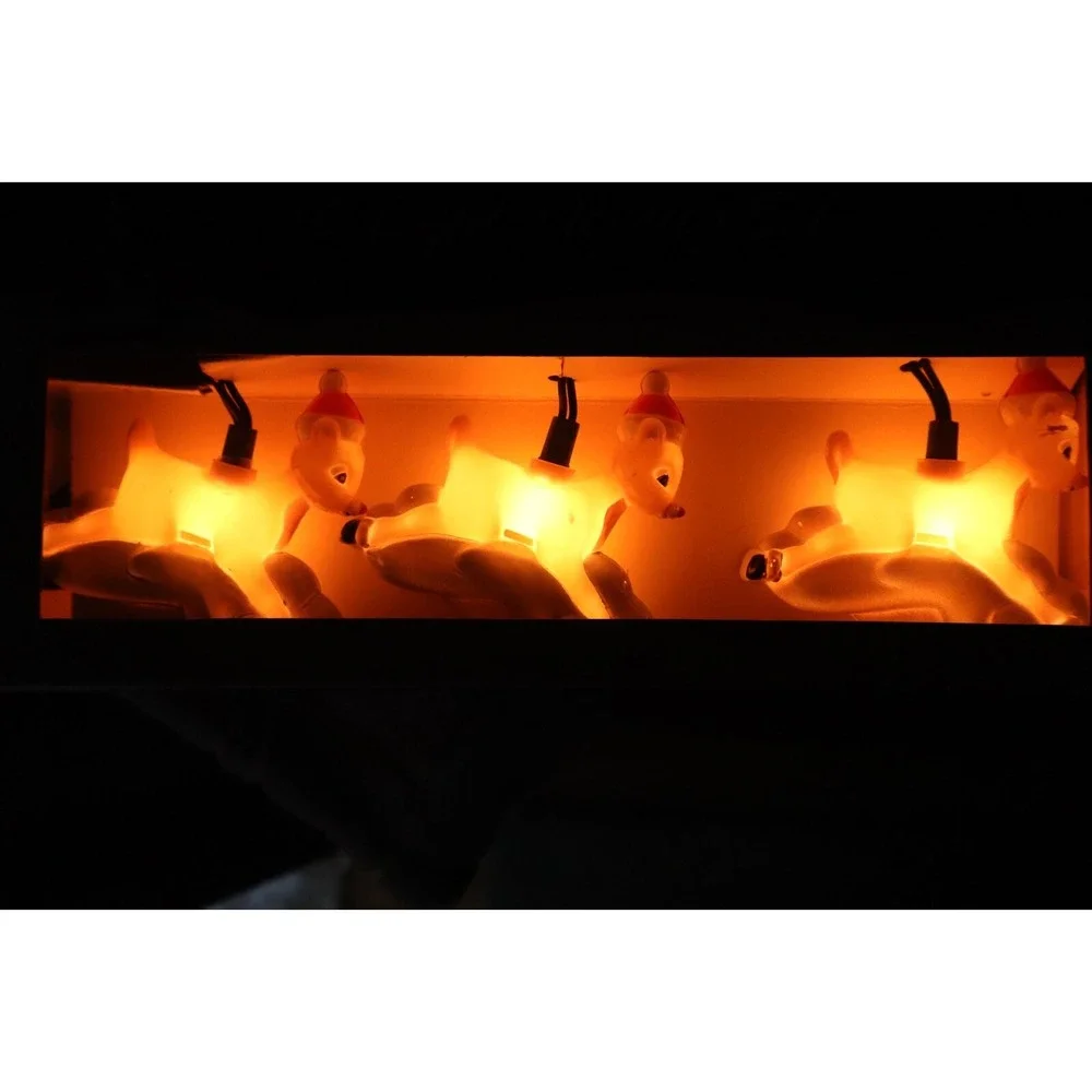 RUDOLPH REINDEER Shaped 10 Lights Holiday Christmas Novelty Set Box TESTED WORKS